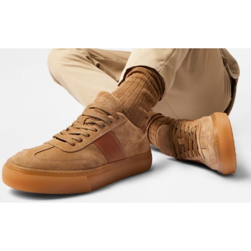 TOD'S - Sneakers in Pelle Scamosciata - Biscotto/Kenia Scuro