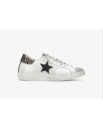 2 STAR- Sneakers 2SD3622 - White / Silver Glitter