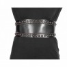 PINKO - Leather belt with studs- Black