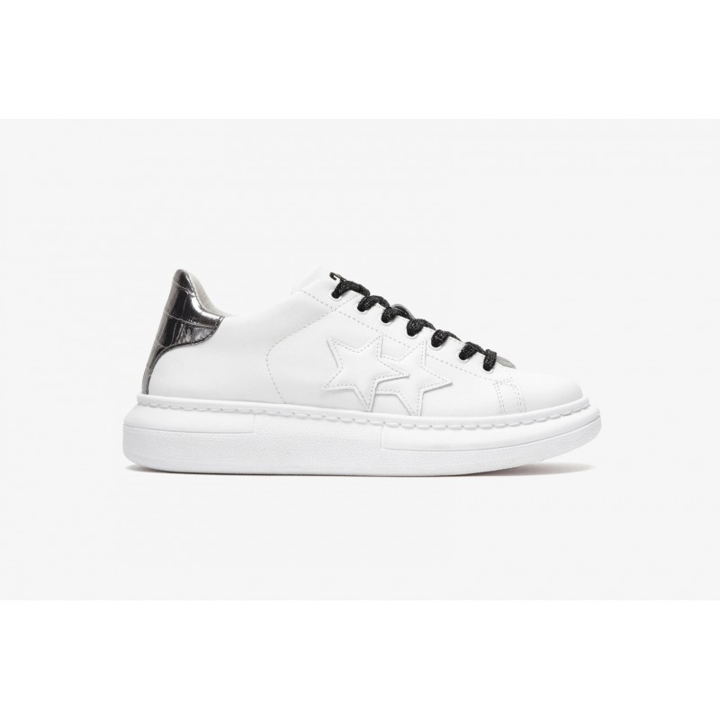 2 STAR- Sneakers 2SD3709 Leather - White / Anthracide / Coconut
