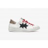 2 STAR- Sneakers 2S3603 - 135 Leather - White / black / Leopard