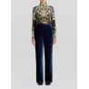 ETRO - Silk and Velvet Trousers - China Blue