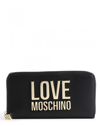 LOVE MOSCHINO -  Lettering zip around wallet - Black
