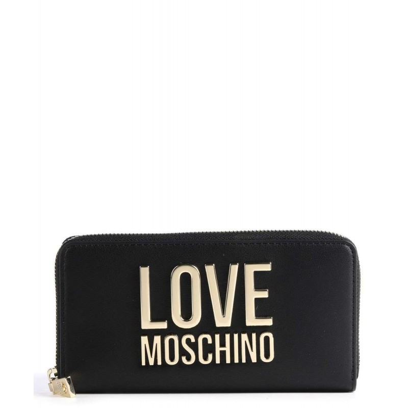 LOVE MOSCHINO - Portafoglio Lettering zip around - Nero