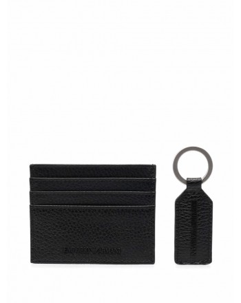 EMPORIO ARMANI - Set Keychain + Card Holder - Black