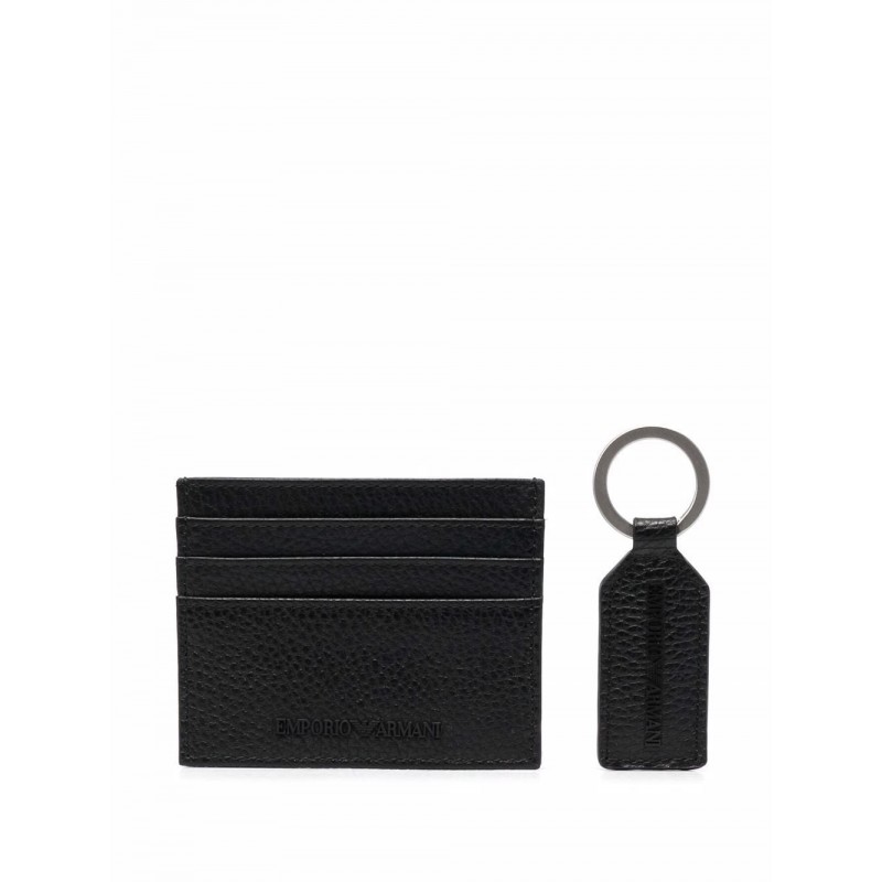 EMPORIO ARMANI - Set Keychain + Card Holder - Black