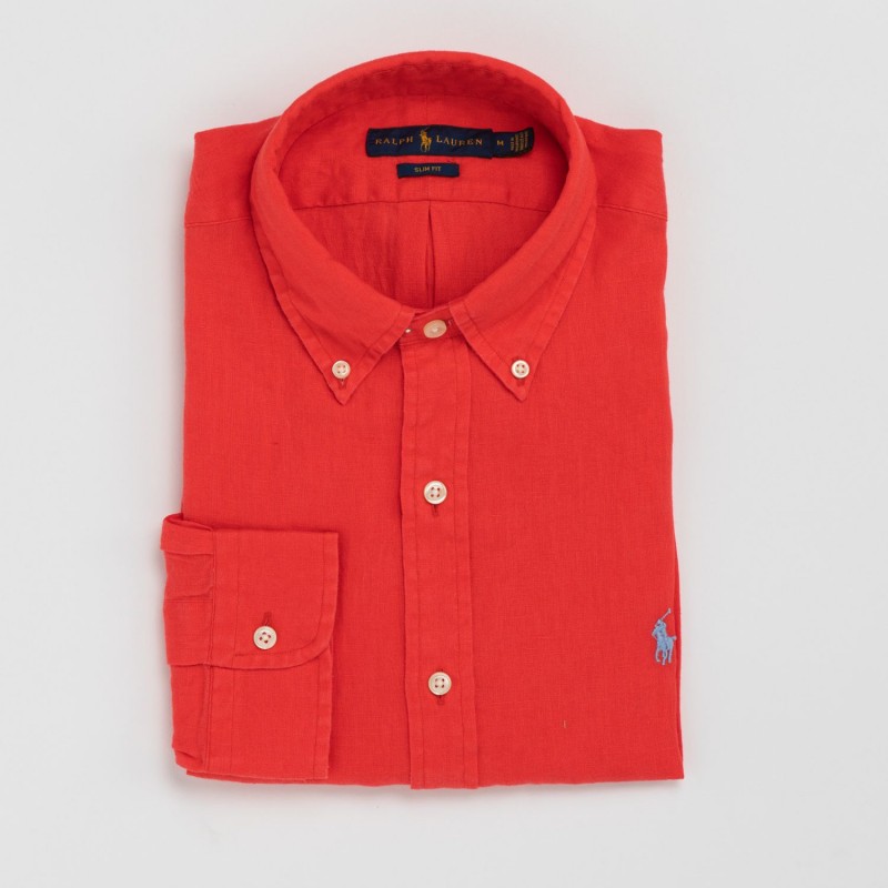 POLO RALPH LAUREN - Custom Fit Linen Shirt - Racing Red