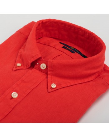 POLO RALPH LAUREN - Camicia in Lino Custom Fit - Racing Red