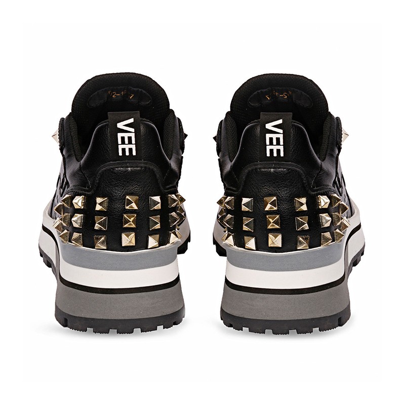 EMANUELLE VEE - Sneakers con Borchie Running - Black