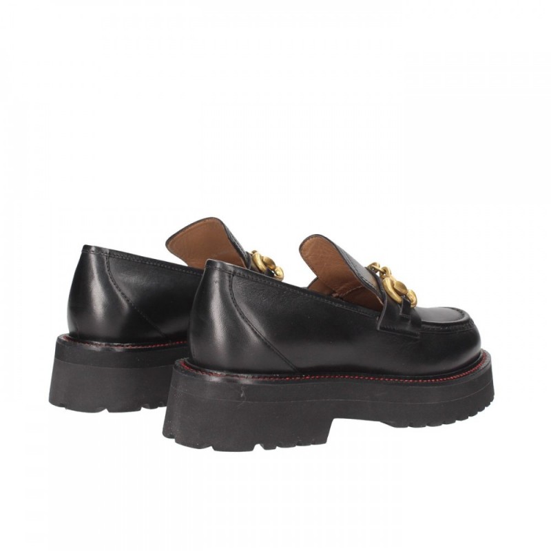 EMANUELLE VEE - NEW CRUST Leather Loafers - Black