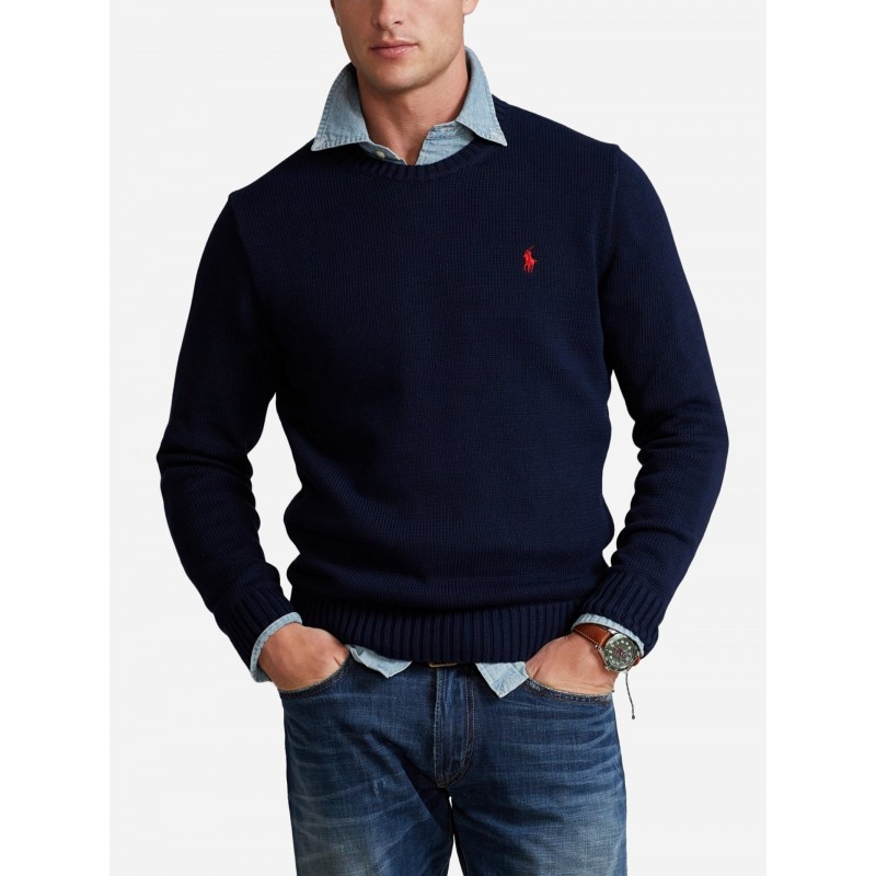 POLO RALPH LAUREN - Polo Ralph Lauren crewneck sweater with logo - Navy