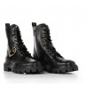 TOD'S - Buckle Logo Leather Boots  - Black