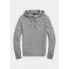 POLO RALPH LAUREN - Cotton cable sweater with hood - Gray