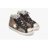 2 STAR- Sneakers Alta 2SD3678-191 Pelle - Leopard/Oro/Giallo