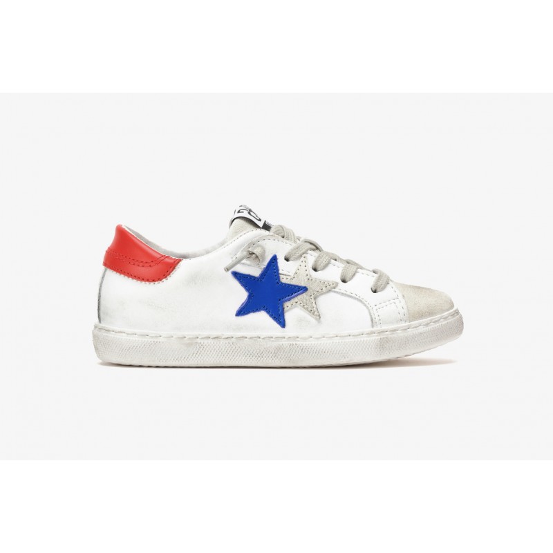 2 STAR- Sneakers 2SB2369-212 -Bianco/Azzurro/Corallo
