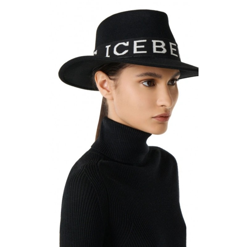 ICEBERG - Cappello in Lana con Logo - Nero