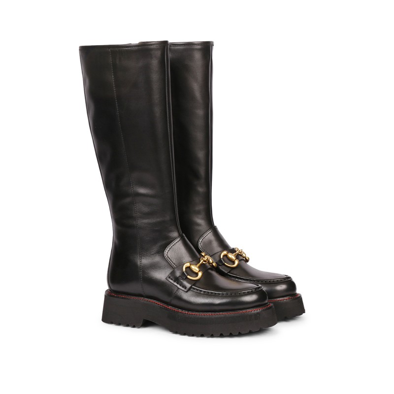 EMANUELLE VEE - TOSCA Leather Boots - Black