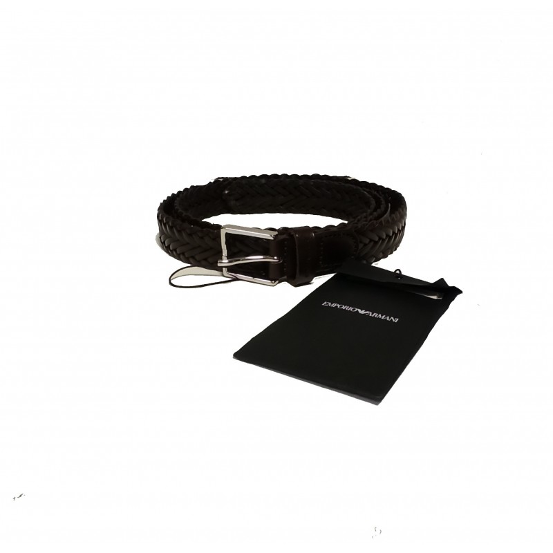 EMPORIO ARMANI - Genuine leather beaded Belt - Brown