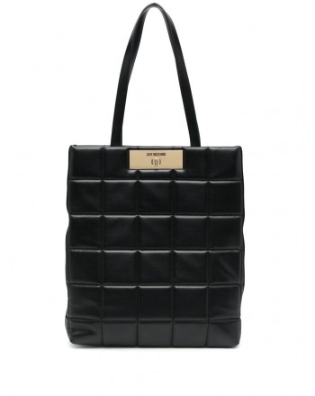 LOVE MOSCHINO - Faux Leather Shopping Bag - Black