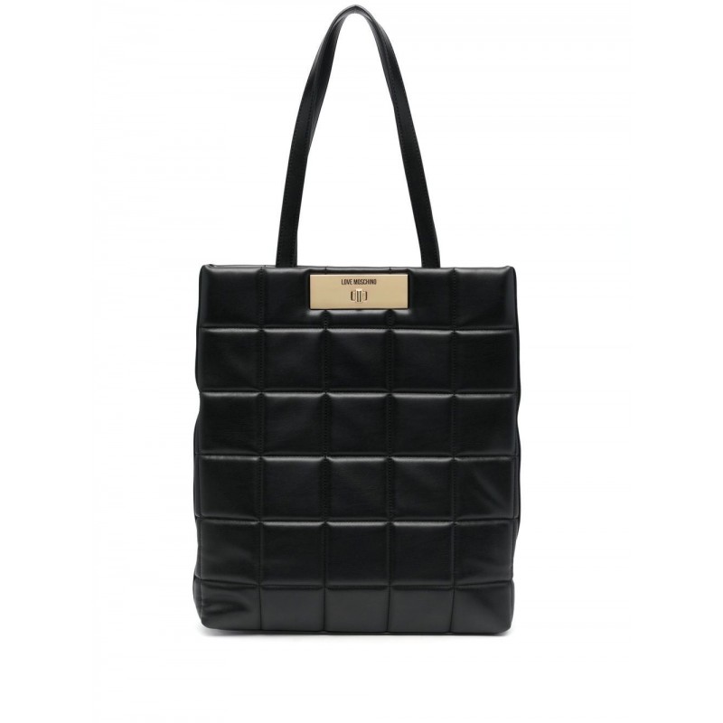 LOVE MOSCHINO - Faux Leather Shopping Bag - Black
