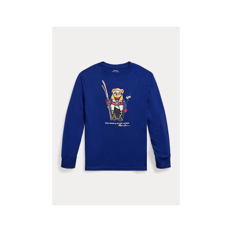 POLO RALPH LAUREN KIDS - Ralph Lauren t-shirt m/l stampa Bear 883620 - Heritage Royal