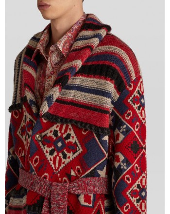 ETRO - Knitted coat with Carpet motif - Fantasy