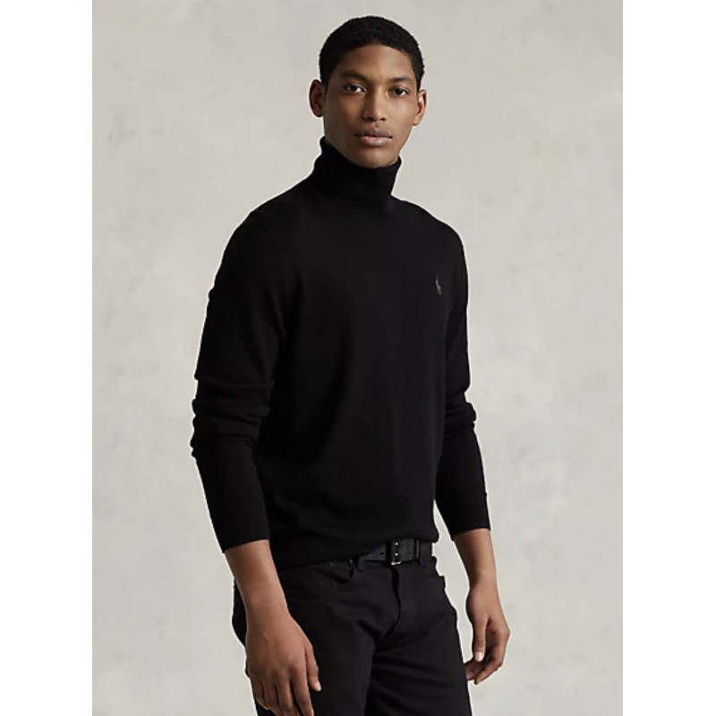 POLO RALPH LAUREN - Washable wool turtleneck sweater - Black