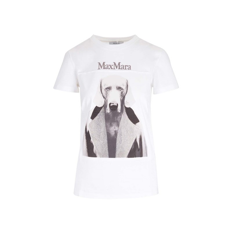 MAX MARA - MMDOG Cotton Printed T-Shirt - White