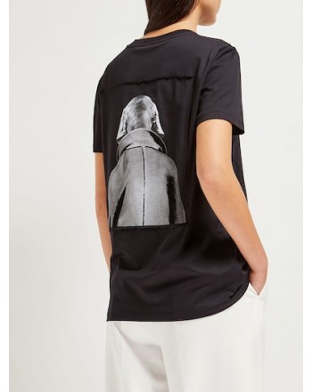 MAX MARA - T-Shirt in Cotone con Stampa MMDOG - Nero