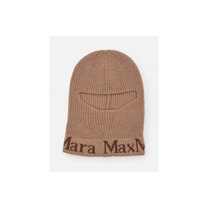 MAX MARA - Cappello in Lana con Logo - Cammello