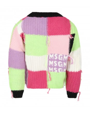 MSGM BABY - Multicolor girl's sweater with logo MS029178 200 - Fantasy