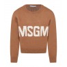 MSGM BABY - Brown boy sweater with logo MS029247 - Biscuit