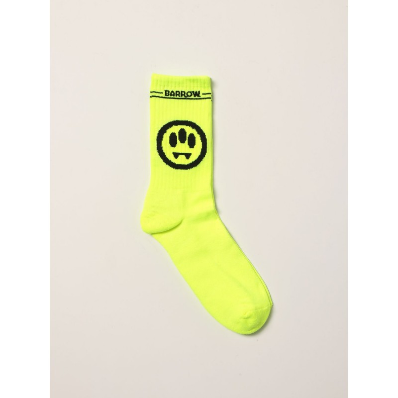 BERROW KIDS - Ribbed socks with logo - Fluo Yellow