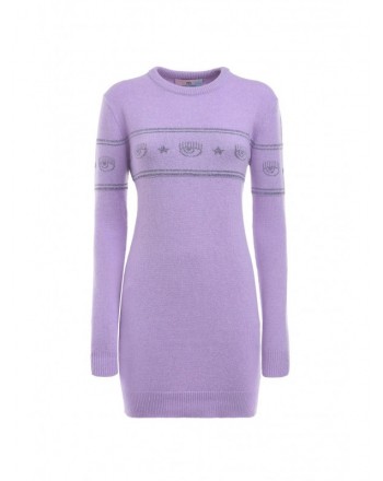 CHIARA FERRAGNI - Maxilogo Knit Dress - Violet