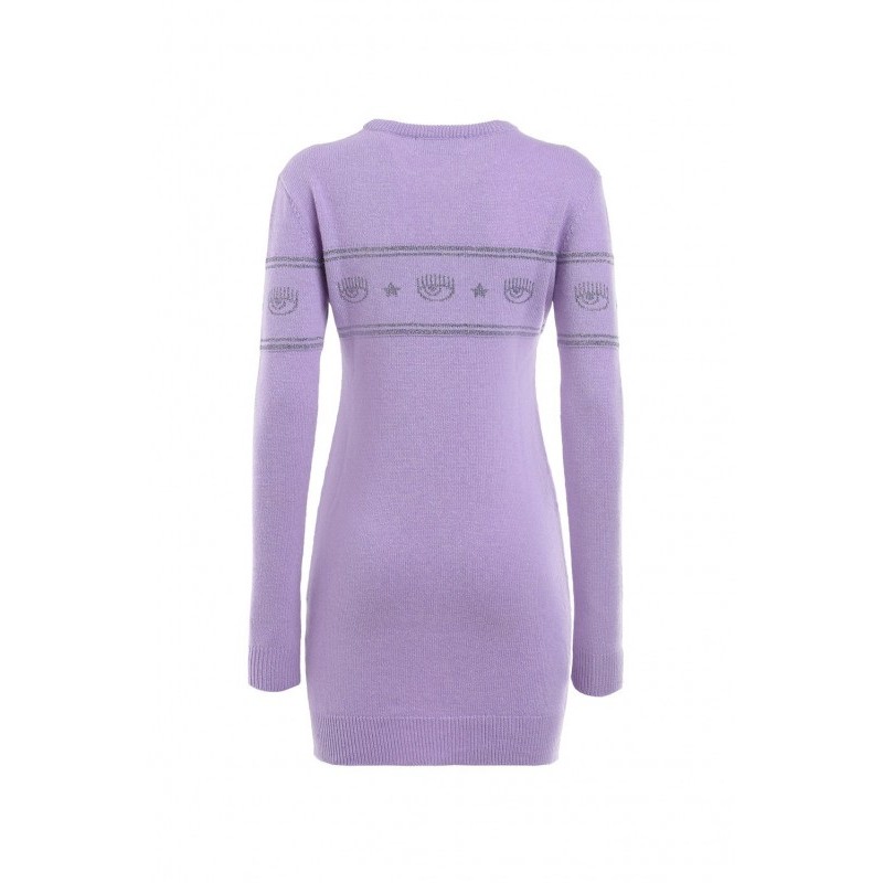 CHIARA FERRAGNI - Maxilogo Knit Dress - Violet