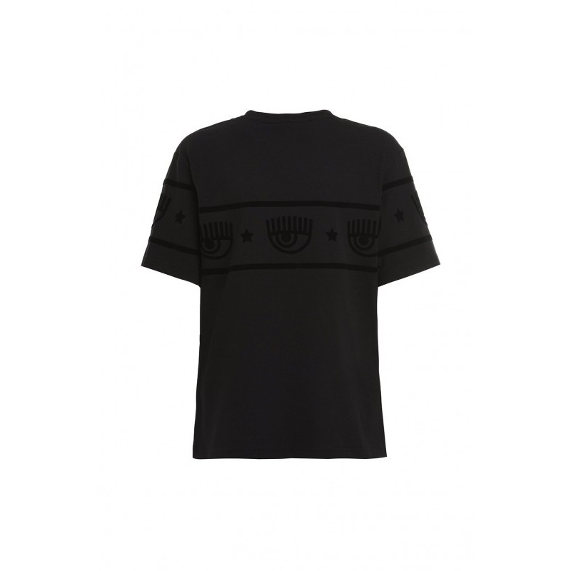 CHIARA FERRAGNI - Maxilogomania Cotton T-Shirt - Black
