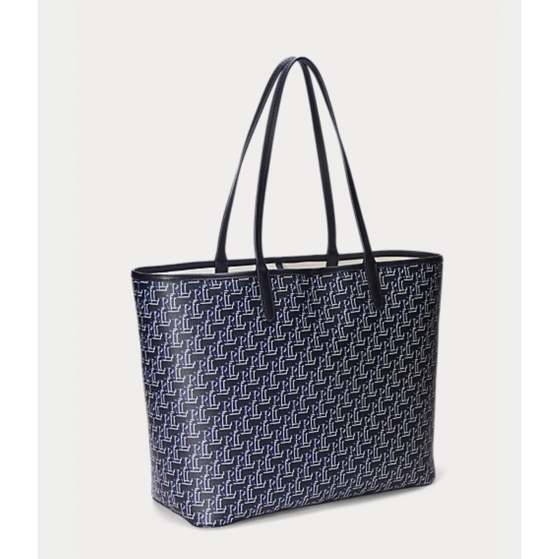 POLO RALPH LAUREN - Collins medium tote in coated canvas - Blue