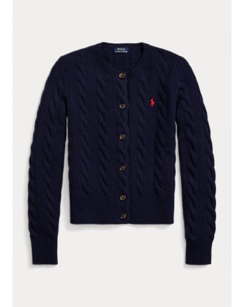 POLO RALPH LAUREN  - Wool and Cashmere Cardigan Knit - Hunter Navy