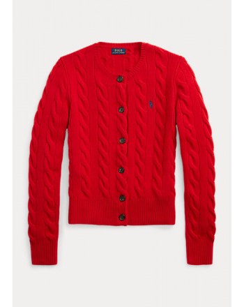 POLO RALPH LAUREN  - Wool and Cashmere Cardigan Knit - Red