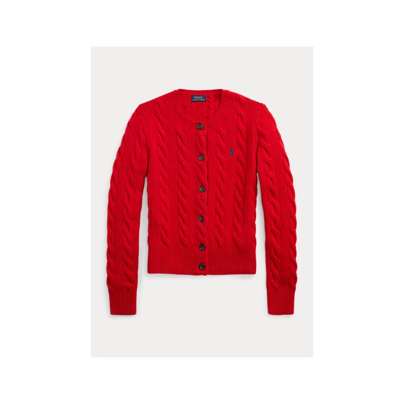 POLO RALPH LAUREN  - Wool and Cashmere Cardigan Knit - Red