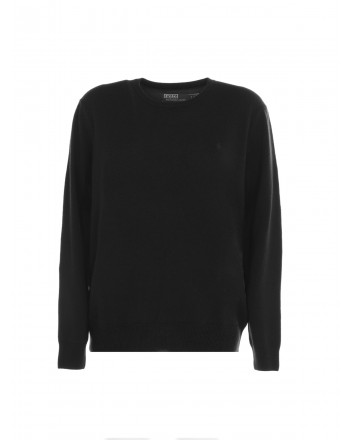 POLO RALPH LAUREN - Crewneck sweater with Slim Fit logo - Black
