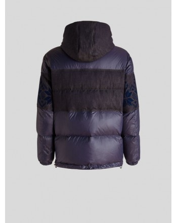 ETRO - Down jacket with coat and details in Denim - Blue