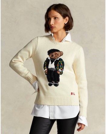 POLO RALPH LAUREN  - Polo Bear Wool and Cashmere Knit - Cream