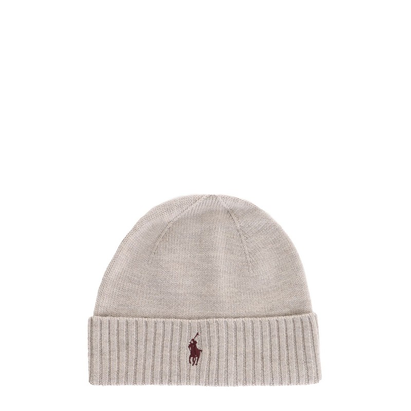 POLO RALPH LAUREN - Wool front logo embroidery cap - Oatmeal Heather