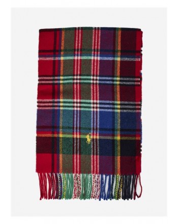 POLO RALPH LAUREN - Scottish scarf with embroidery - Red Plaid