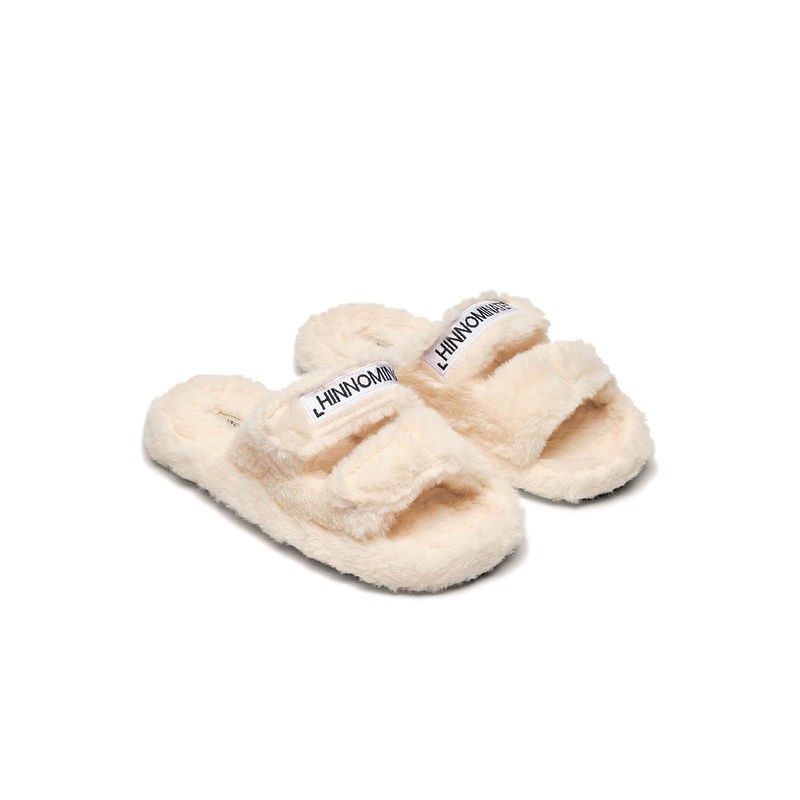 HINNOMINATE - Faux Fur Slippers - Butter