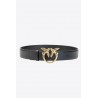 PINKO - LOVE BERRY SIMPLY H4 Leather Belt - Black/Gold