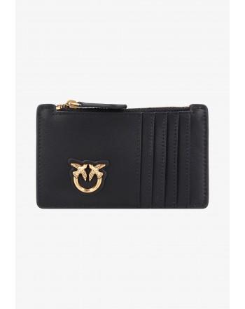 PINKO - AIRONE Leather Cardholder - Black/Gold
