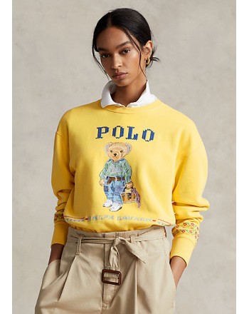 POLO RALPH LAUREN  -Tricot Polo Bear Sweater - Yellow