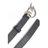 PINKO - Leather Belt LOVE BERRY H2 - Black/Silver